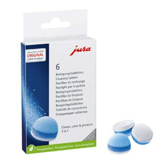 Pastilles de nettoyage 3 phases Jura 24225 - 6 pastilles