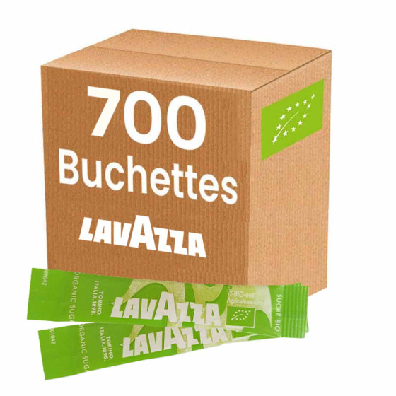 Sucre de Canne Bio Lavazza - Boîte distributrice 700 buchettes