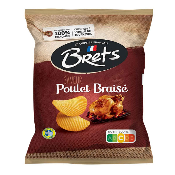 Biscuits Apéritif - Chips Bret’s Poulet Braisé 25g - 32 Paquets