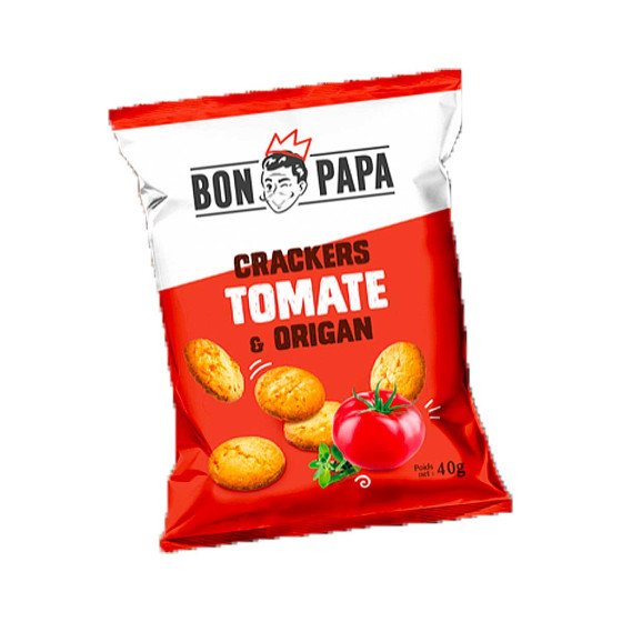 Biscuits Apéritif - Bon Papa Crackers Tomate & Origan - 50 paquets de 40 gr