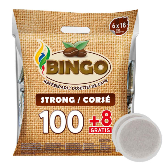 Dosette Senseo compatible Bingo Corsé - 100 dosettes + 8 offertes