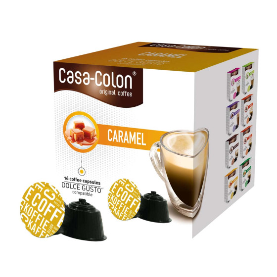 Capsules Dolce Gusto® compatibles Casa-Colon Café Caramel - 16 capsules