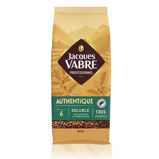 Café Soluble Jacques Vabre Authentique 100% Arabica - 500 gr