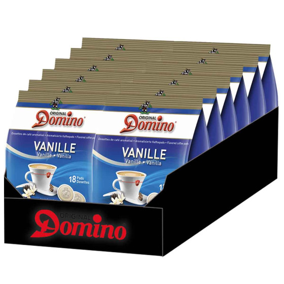 Dosettes Senseo® compatibles Domino Café Vanille  - 12 paquets - 216 dosettes