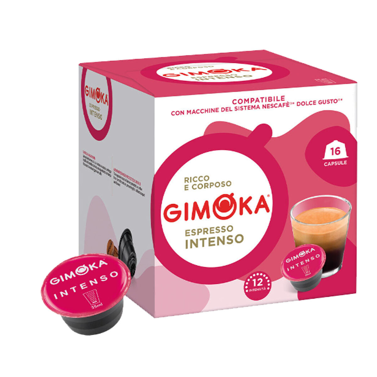 Capsule Dolce Gusto Compatible Café Gimoka Intenso par 16 capsules