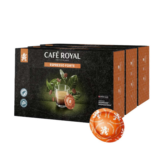 Capsule Nespresso Pro Compatible Café Royal Office Pads Espresso Forte - 3 boites - 150 capsules