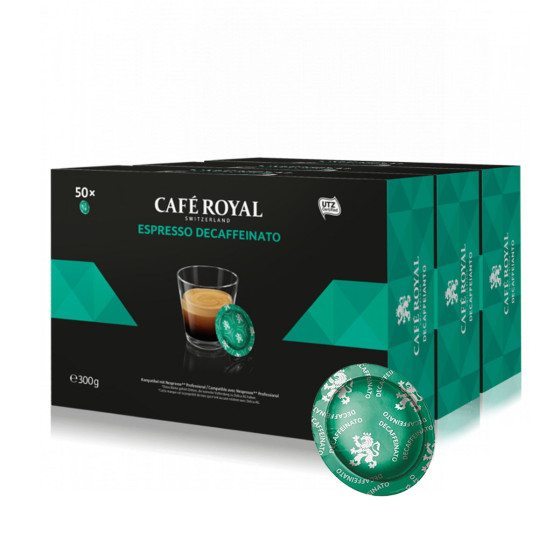Capsule Nespresso Pro Compatible Café Royal Office Pads Espresso Decaffeinato - 3 boites - 150 capsules