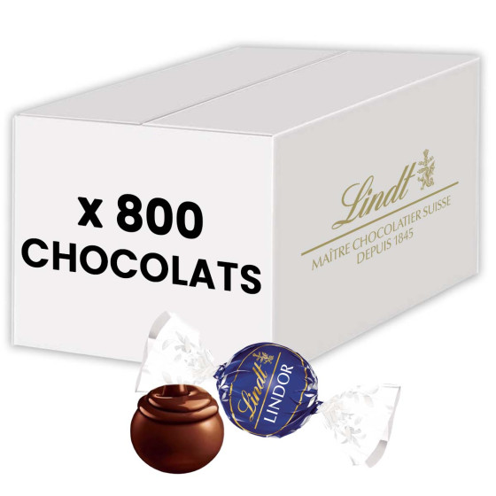 Chocolat Noir 45% Bouchée Lindor Lindt - Carton de 800 chocolats