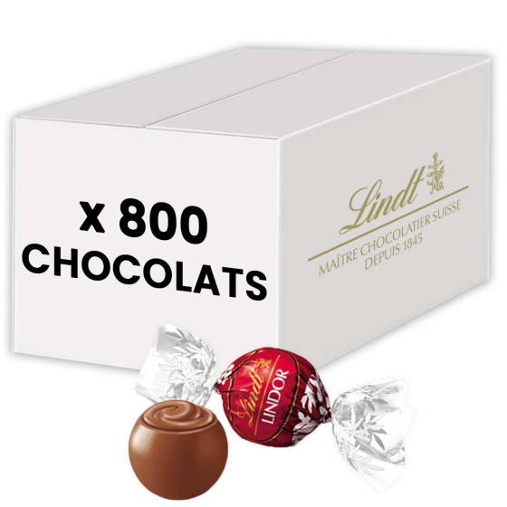 Chocolat au Lait Bouchée Lindor Lindt - Carton de 800 chocolats
