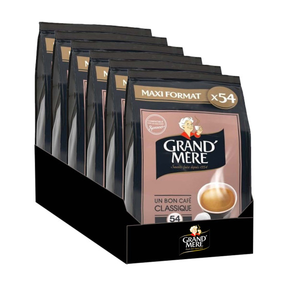Dosette Senseo compatible Café Grand'Mère Classique - 6 paquets - 324 dosettes