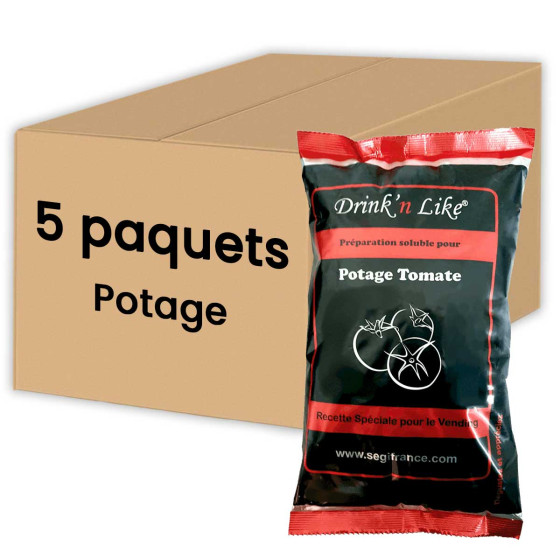 Potage Instantané Distributeur Automatique Drink'n Like Soupe Tomate - 5 paquets - 5 Kg