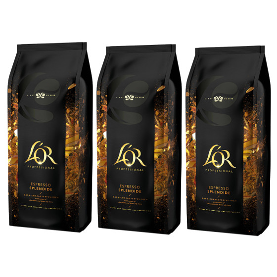 Café en Grains Bio L'Or Professional Espresso Splendide - 3 paquets - 3 Kg