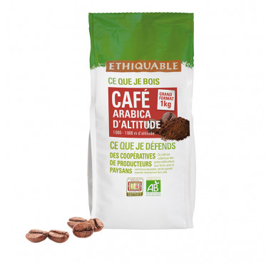 Café en Grains Bio Éthiquable Congo - 3 paquets - 3 Kg