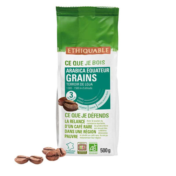 Café en Grains Bio Éthiquable Équateur - 3 paquets - 1,5 Kg