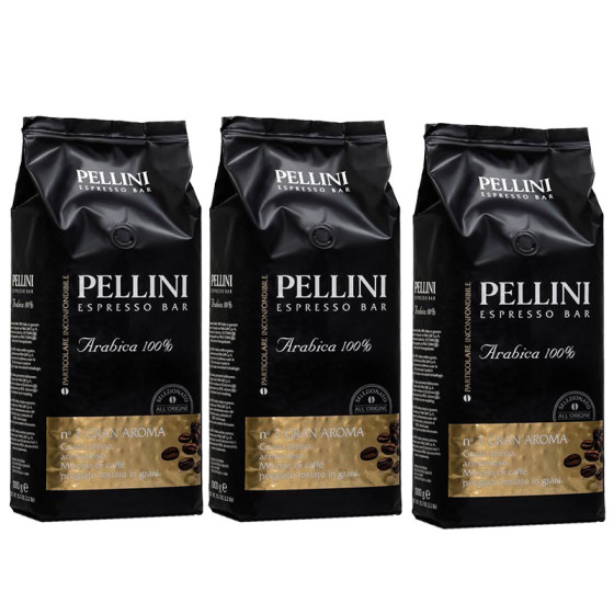 Café en Grains Pellini Espresso Bar Gran Aroma n°3 - 3 paquets - 3 Kg