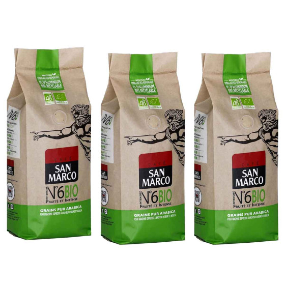Café en Grains Bio San Marco - 3 paquets - 1,5 Kg