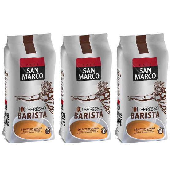 Café en Grains San Marco Barista - 3 paquets - 1,5 Kg