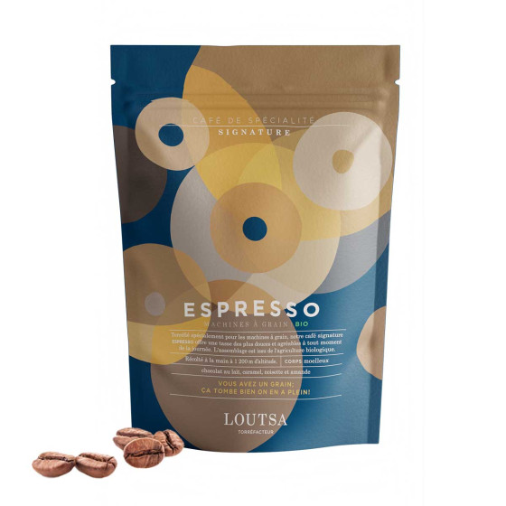Café de Spécialité en Grains Bio Loutsa Espresso - 3 paquets - 750 gr