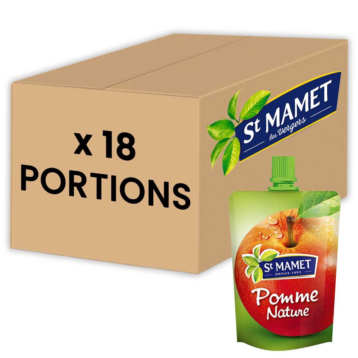 Compote de Pomme en gourde St Mamet 18 Gourdes