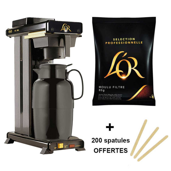 Pack Cafetière filtre Pro L'Or Conférence + 40 doses de café moulu + 200 spatules