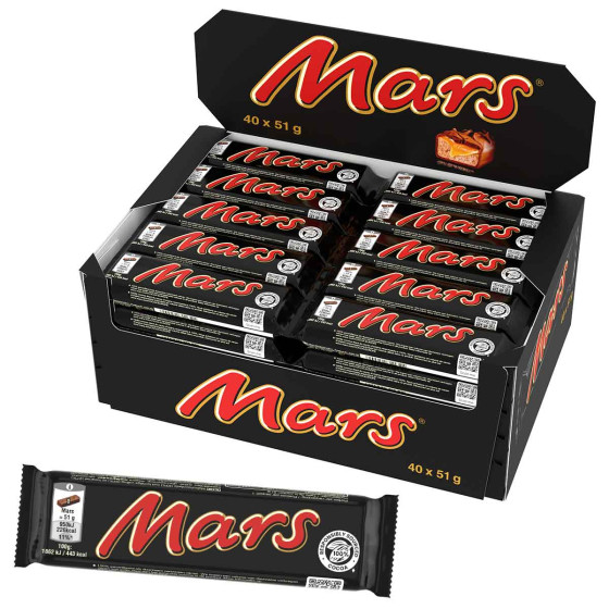 Barre Mars chocolat et caramel - Boite de 32 Mars