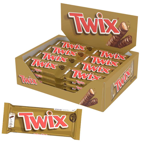 Barre Twix chocolat et caramel - Boite de 32 Twix