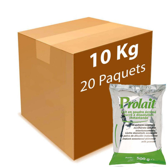 Lait en poudre Écrémé Sucré Prolait pour Distributeur Automatique - 20 paquets - 10kg