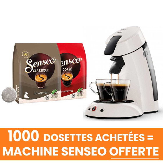 Lot 1000 Dosettes Senseo Café Classique et Corsé + Machine à café Senseo Original Philips OFFERTE