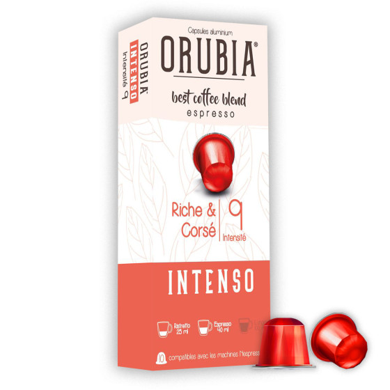 Capsule Nespresso Compatible Café Orubia Intenso 50% Arabica Intensité 9 - 600 capsules + 60 capsules Offertes