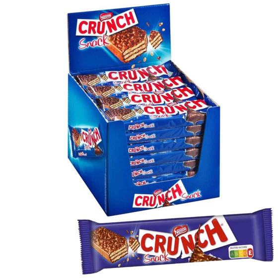 Barre Gaufrette Crunch Snack au chocolat - 30 barres de 30 gr