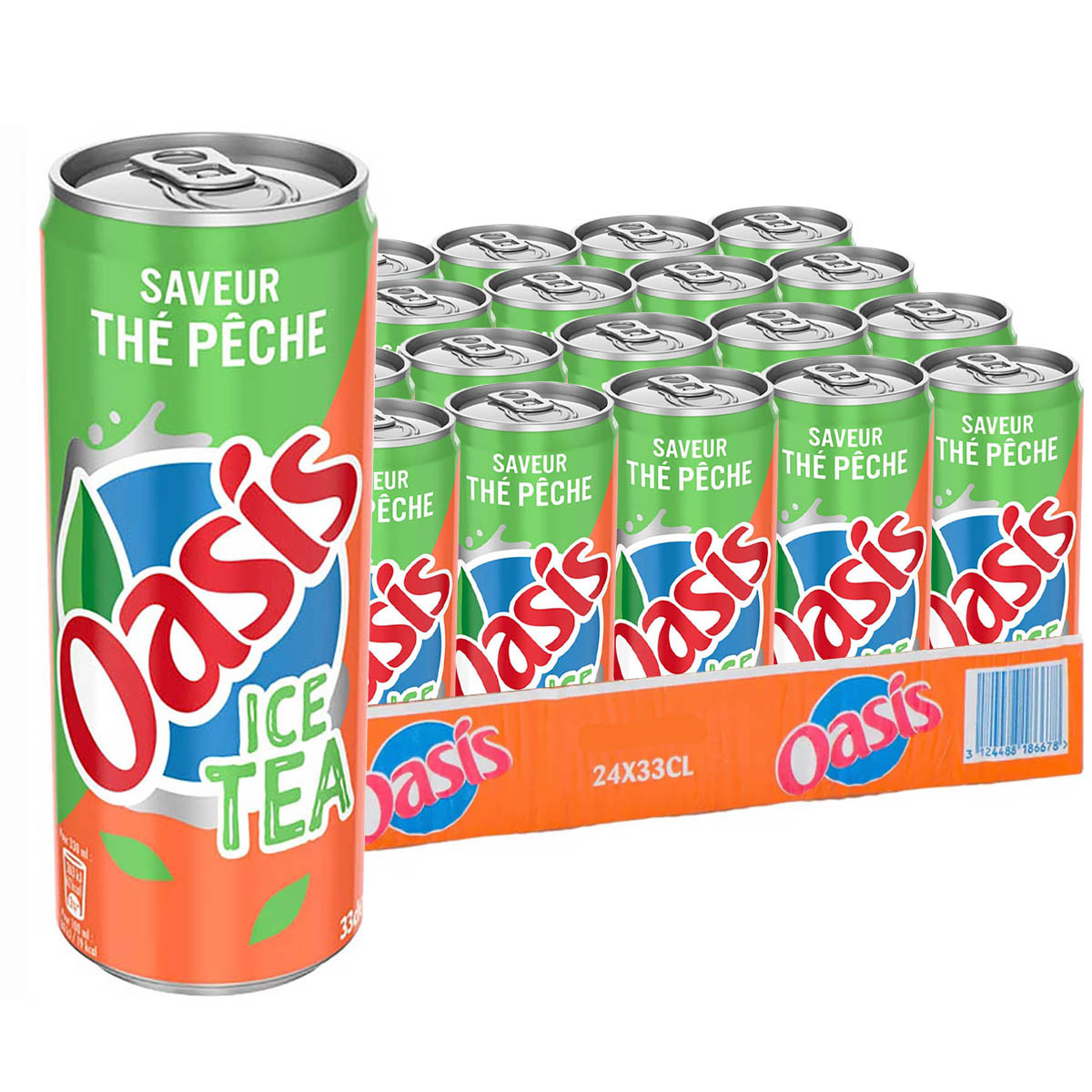 Thé glacé Oasis Ice Tea Pêche Canette Slim 33cl x24