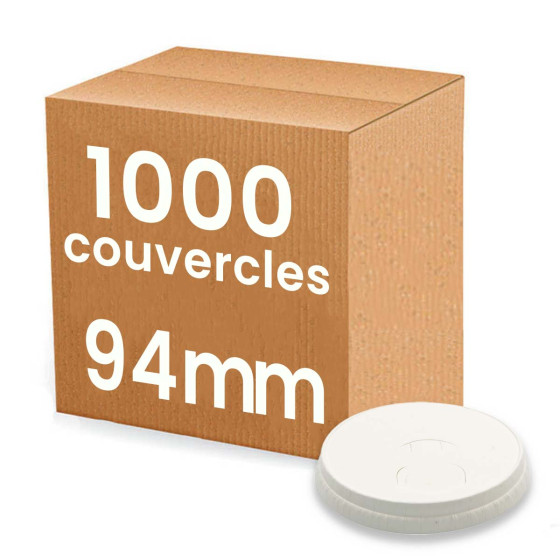 50 Couvercles En Papier Compostable Avec Bec Pour Gobelets à Café à Emporter - 80 Mm, Blanc, Résiste Jusqu'à 100°C