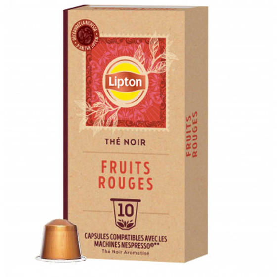 Capsule Nespresso Compatible Lipton Thé Noir Fruits Rouges 10