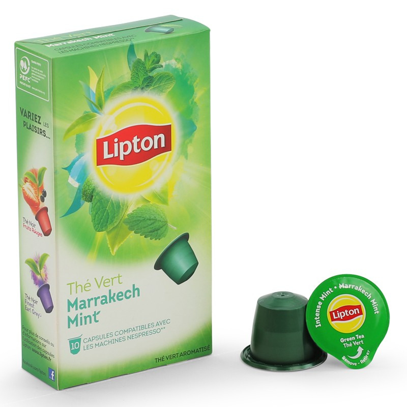 Capsule Nespresso Compatible Lipton Thé Vert Menthe Marrakech en gros 12 boites de 120 capsules