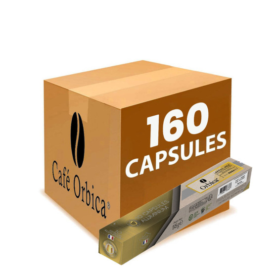 CAFE ORBICA Capsule Nespresso Compatible Caf&eacute; Orbica Br&eacute;sil Indes - 16 tubes - 160 capsules 
