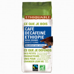 Café Moulu - Lot de 2 Paquets Éthiquable Éthiopie Décaféine Bio - 500 gr