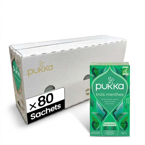 PUKKA Infusion Bio  Trois Menthes - 4 boites - 80 sachets 