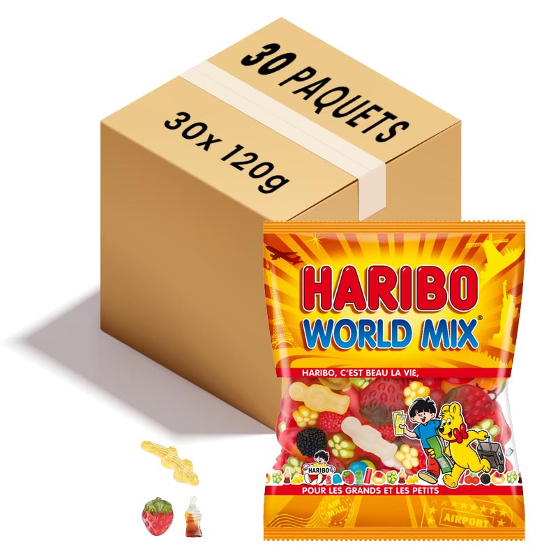 Haribo World Mix Sachets de 120 gr par 30 paquets : Achat en Ligne ...
