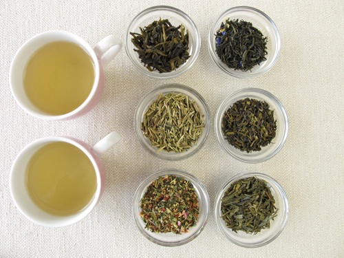Variété de thés vert