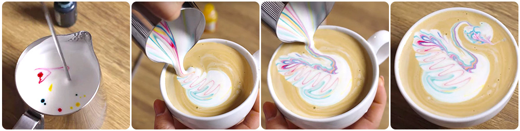 Latte Art Colorant alimentaire cygne