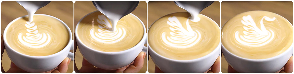 latte Art dessin d'un cygne