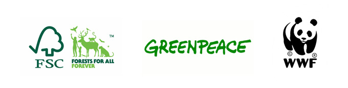 logo FSC Greenpeac et WWF