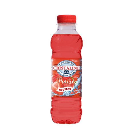 bouteille eau cristaline fraise