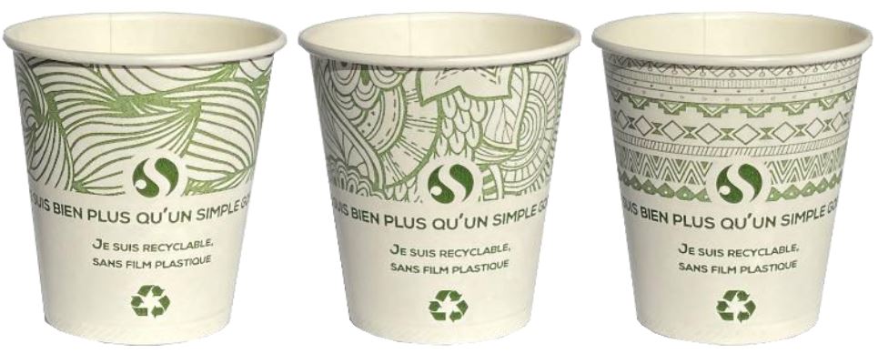 3 gobelets compostables