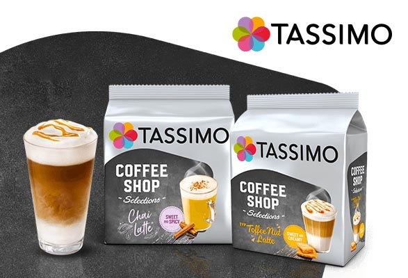 Tassimo Coffee Shop Toffee Nut Latte Café Lait Caramel Noisette par 8
