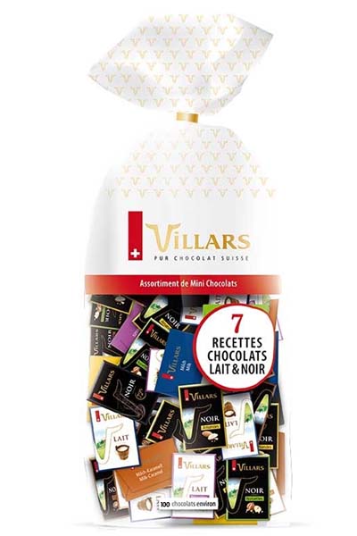 Villars Pur chocolat suisse - Assortiment Noir et Lait 7 recettes